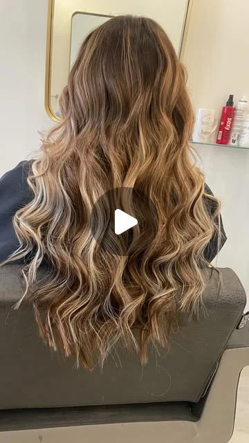 Long balayage nano extensions applied by Alex Slater